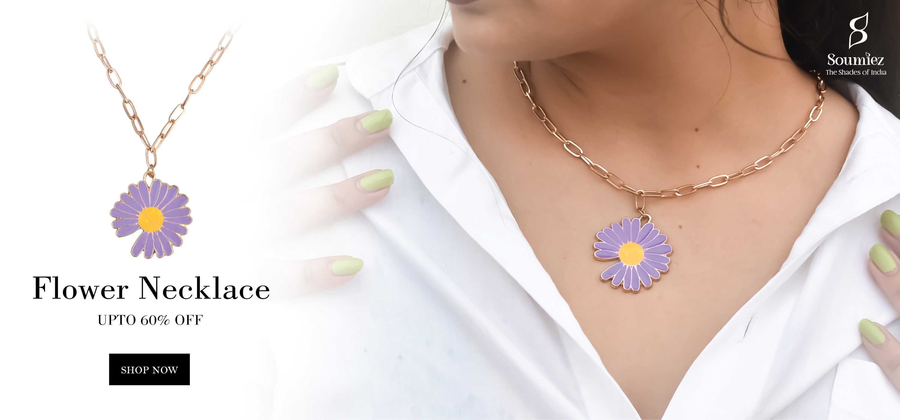 Purple flower Necklace from Delhi