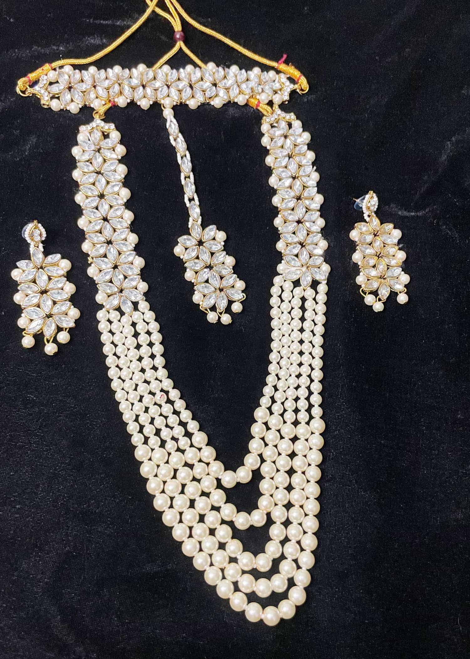 White Pearl Necklace Set - Soumiez