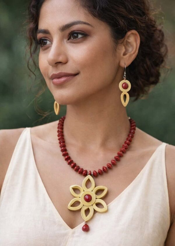 Bamboo and Natural Seed Jewellery Set