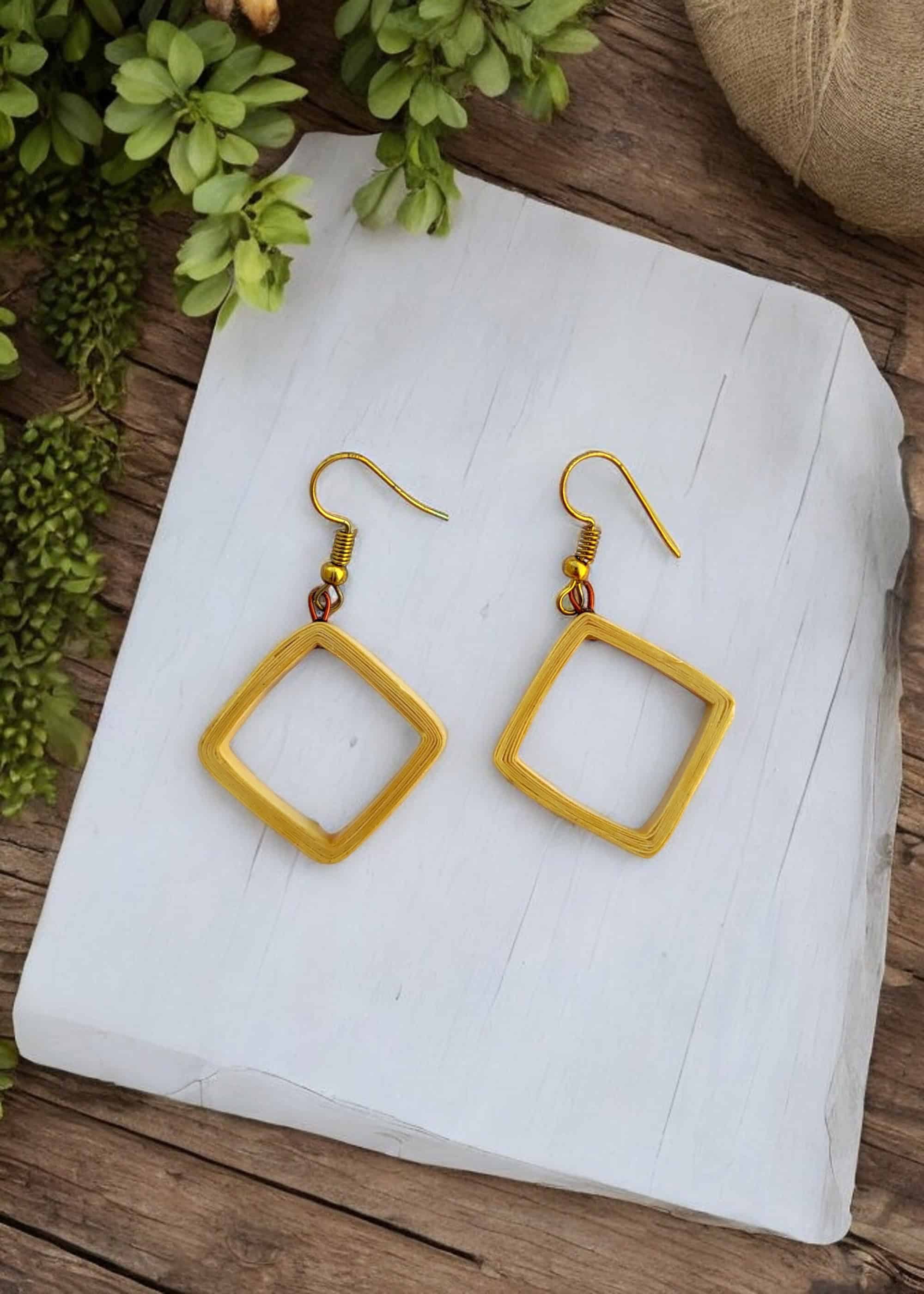 Square Bamboo Earrings